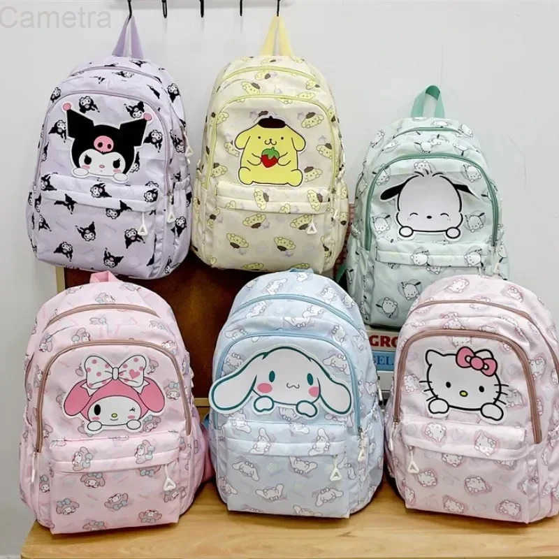 Sanrio Schoolbag Anime Kuromi Cinnamoroll My Melody Pochacco Student Backpack School Bag Large Capacity For Children Girls Boys H25121611
