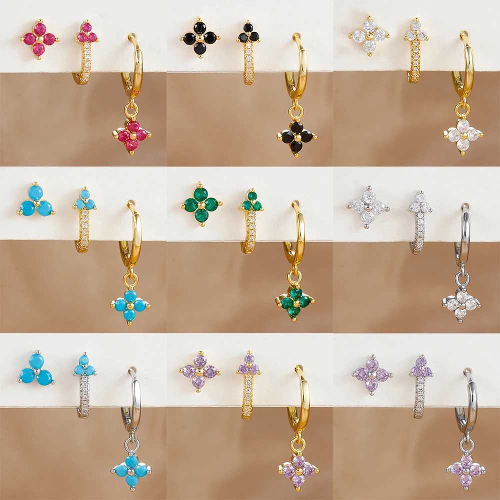 3PCS Fashion Stainless Steel Flower Small Hoop Earrings Set for Women 18K Gold Plated Huggie Cartilage Piercing Jewelry aretes G251216