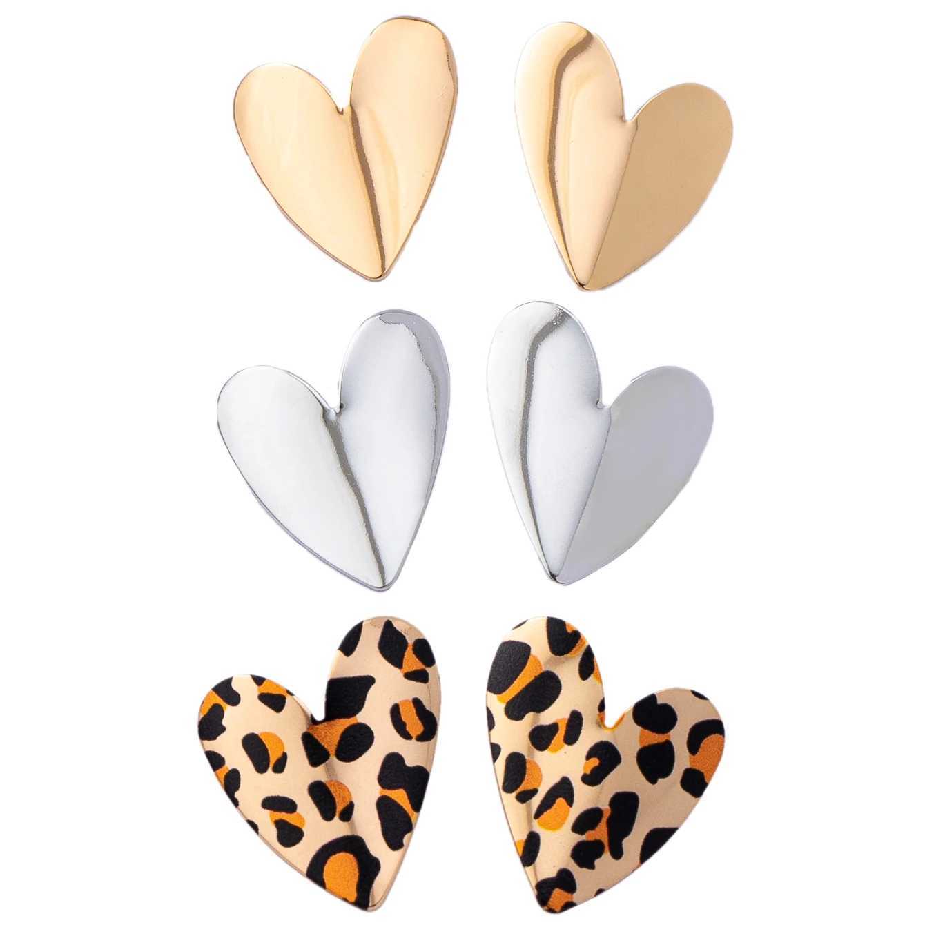 A Pair of Womens Earrings Smooth Irregular Heart-Shaped Earrings Suitable for Daily Wear and Vacation Wear G251216