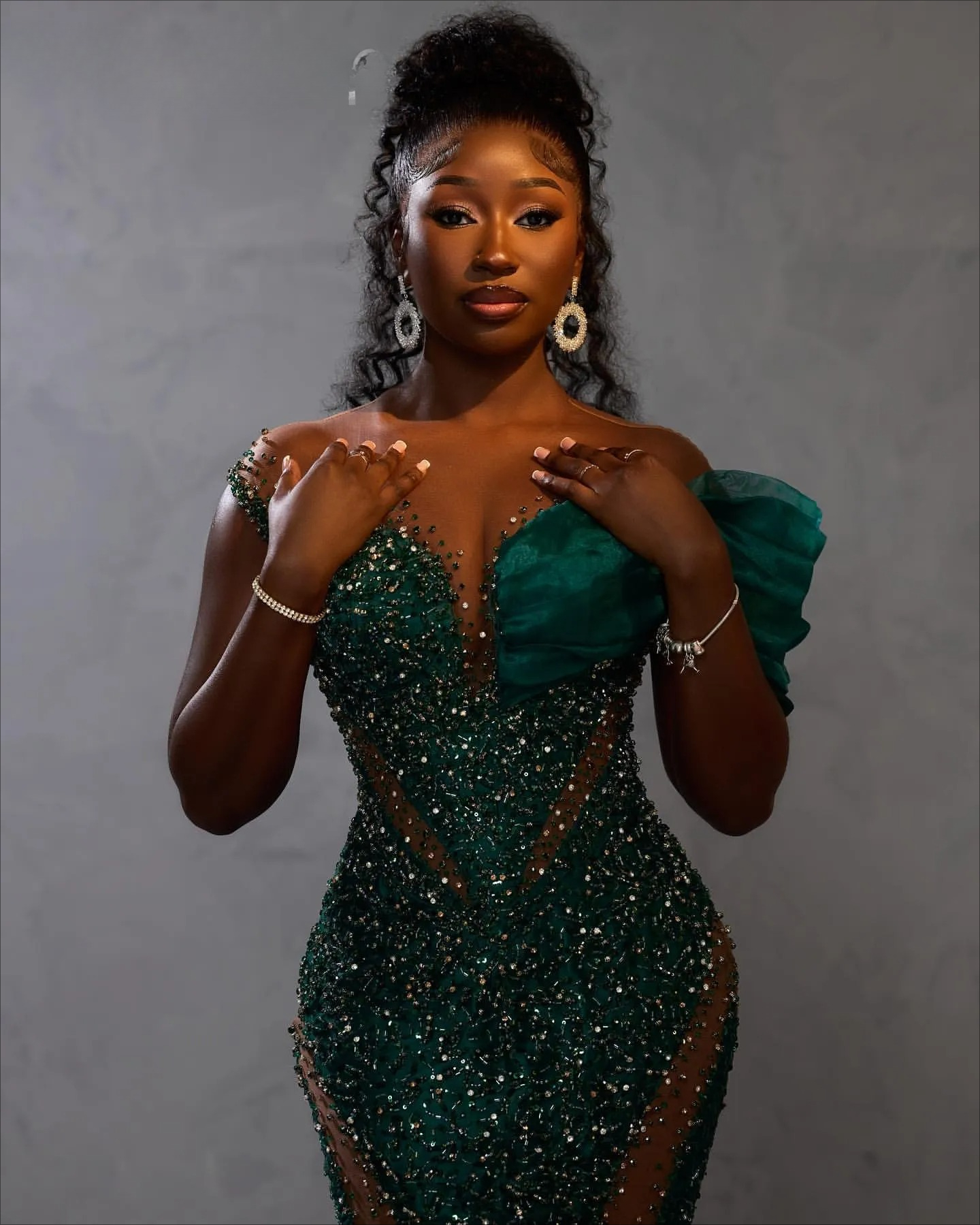 Dark Green Prom Dresses For Black Girls 2026 Mermaid Sequind Lace Evening Gowns Elegant Women Formal Party Dress Plus Size Luxury Robes de soiree D16