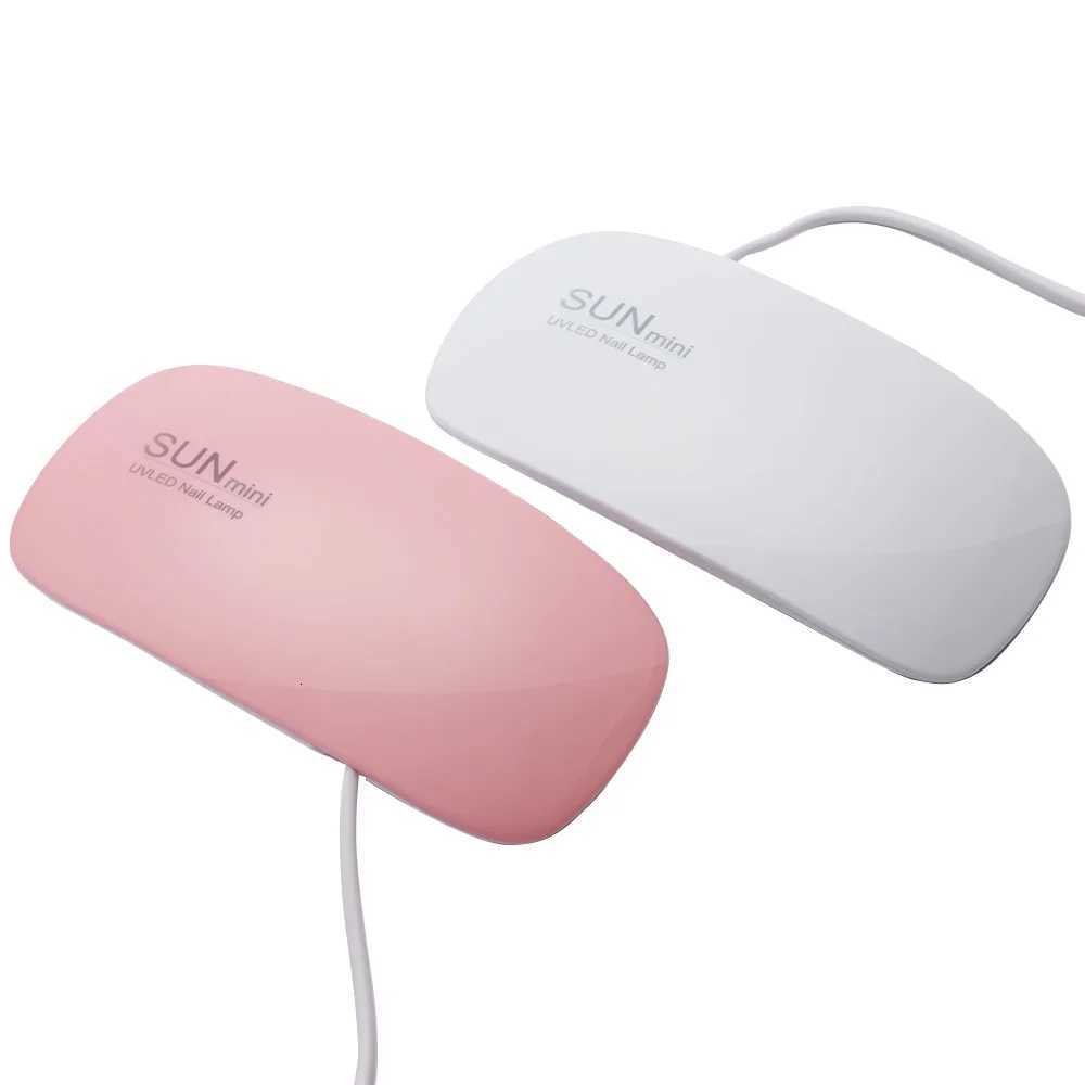 1Pc Mini Portable Nail Lamp With 6pcs Led Bead UV/LED Nail Dryers White Pink Color USB Charging 6W Home Use Nail Tools Lamp T251216