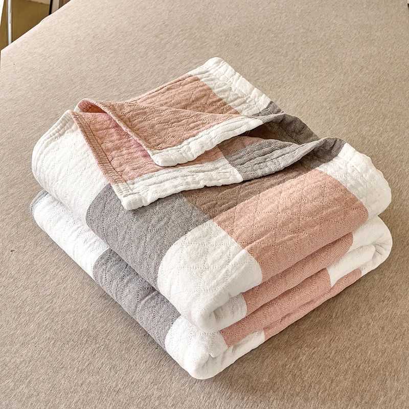 Japanese-style cotton washed cotton towel quilt three-layer gauze thin summer cool quilt office nap blanket sofa blanket H251216 - view 3