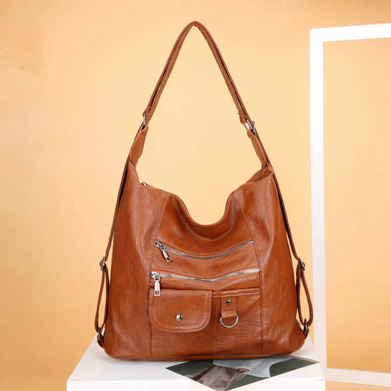 Street Fashion Trend Womens Shoulder Crossbody Bag Zipper Large Capacity Travel Purse and Handbag Casual Backpack M251216