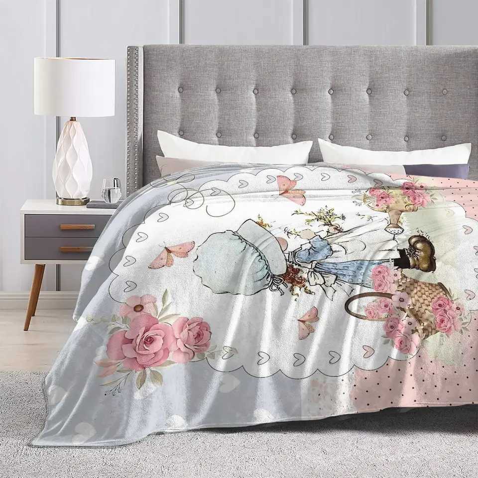 Sarah Kay With Cat Knitted Flannel Blanket Super Warm Bedding Throws for Home Decor Travel Graphic Bedspread Sofa Bed Cover H251216 - view 4