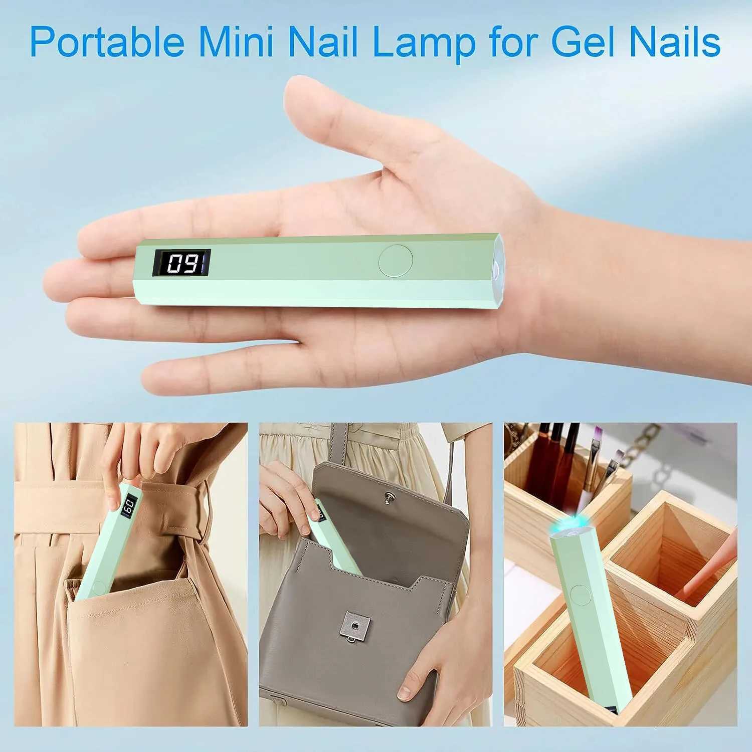 YIKOOLIN Handheld UV LED Light for Nails USB Mini Nail Dryer Nail Light for Curing All Nail Gel UV LED Nail Lamp Home Travel UseT251216
