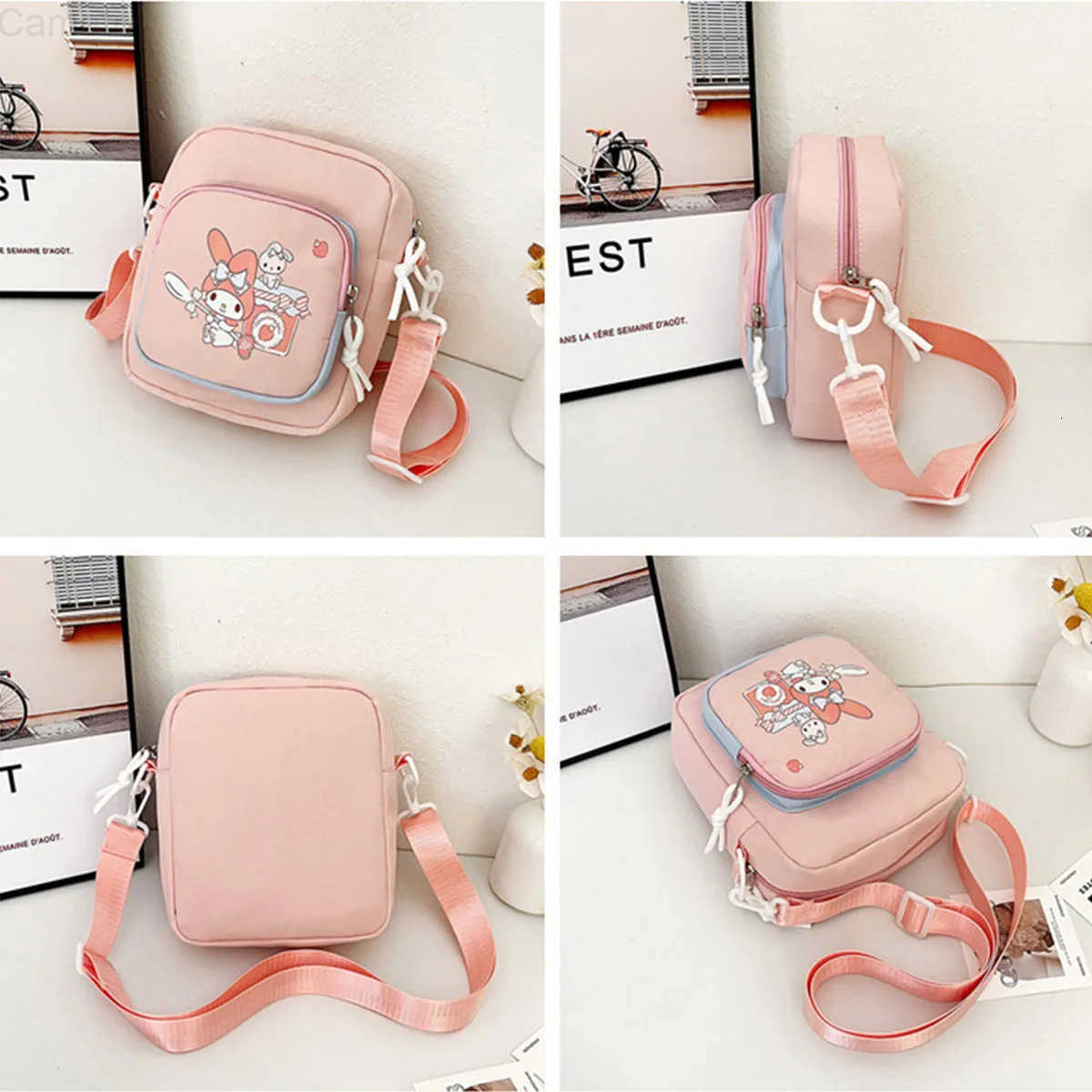 Sanrio Cute Shoulder Bags Hello Kitty Large Capacity Daily Crossbody Bag Cartoon Anime Figures Handbag Phone Bag H251216