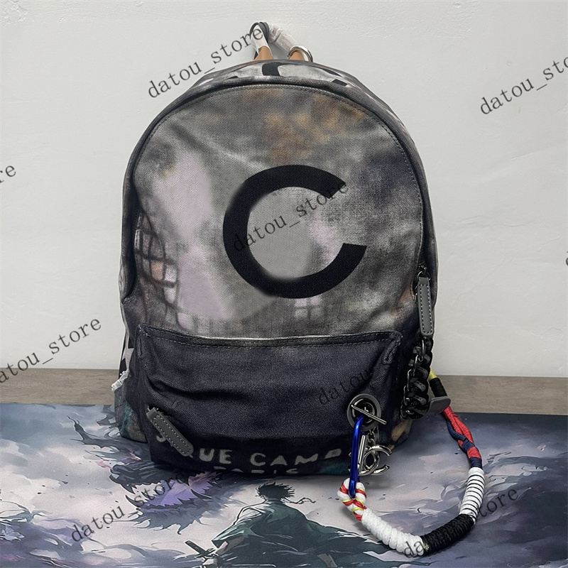 Women Vintage Graffiti Backpack Designer Large Capacity Classic Backpacks Letter Element Womens Back Pack Fashion Brand Bag Retro Soft Satchels