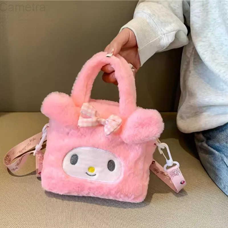 Sanrio Bag Kawaii Kuromi Cinnamoroll My Melody Cartoon Anime Plush Handbag Cosmetic Bag Travel Storage Bag Women Girl Gifts H251216