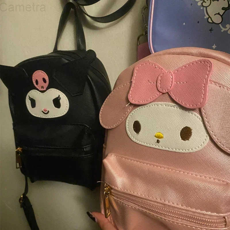 Sanrio Hellokitty Kuromi My Melody Cinnamorol Multifunctional Dual-use Shoulder Crossbody Bag Small Backpack Girl Toy H251216
