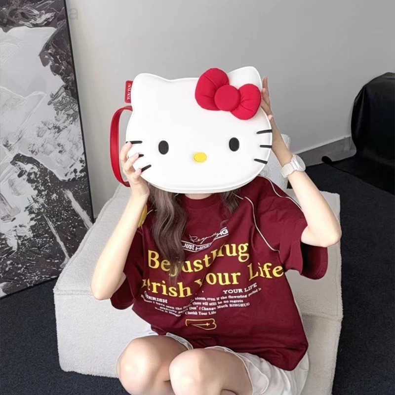 Sanrio Anime Hello Kitty Kawaii Shoulder Bag Storage Travel Messenger Bag Daily Commuting High-Capacity Girls Birthday Gift H251216