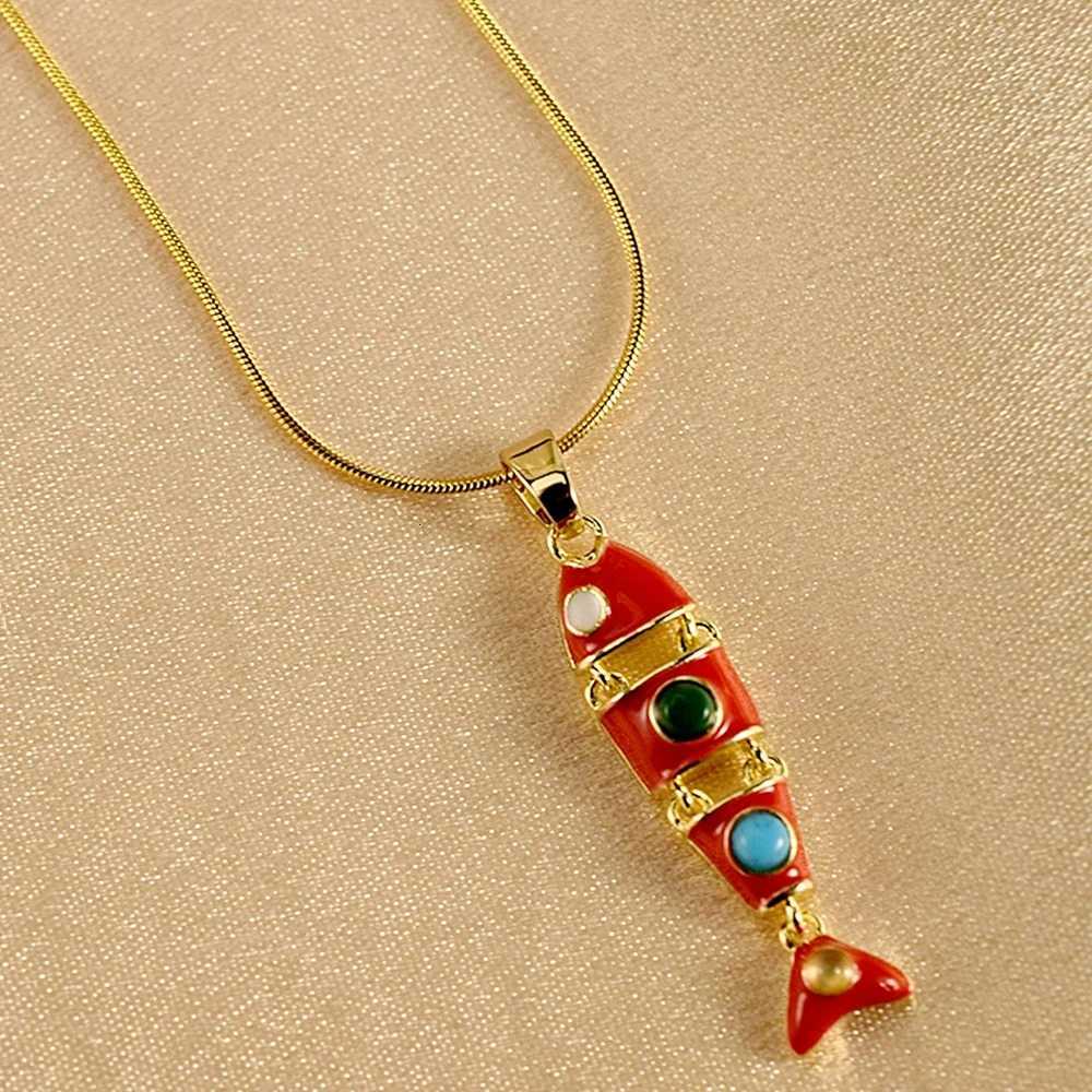 NEW High Colorful Fish Necklace Quality Summer Ocean Series Personalized Fashionable Metal Goldfish Jewelry M251216