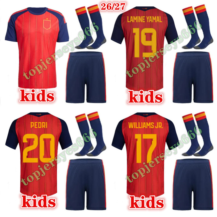 2026 2027 LAMINE YAMAL camiseta espana kids football kits soccer jerseys PEDRI MORATA FERRAN GAVI M.LLORENTE CARVAJAL OLMO 25 26 27 football jersey shirt