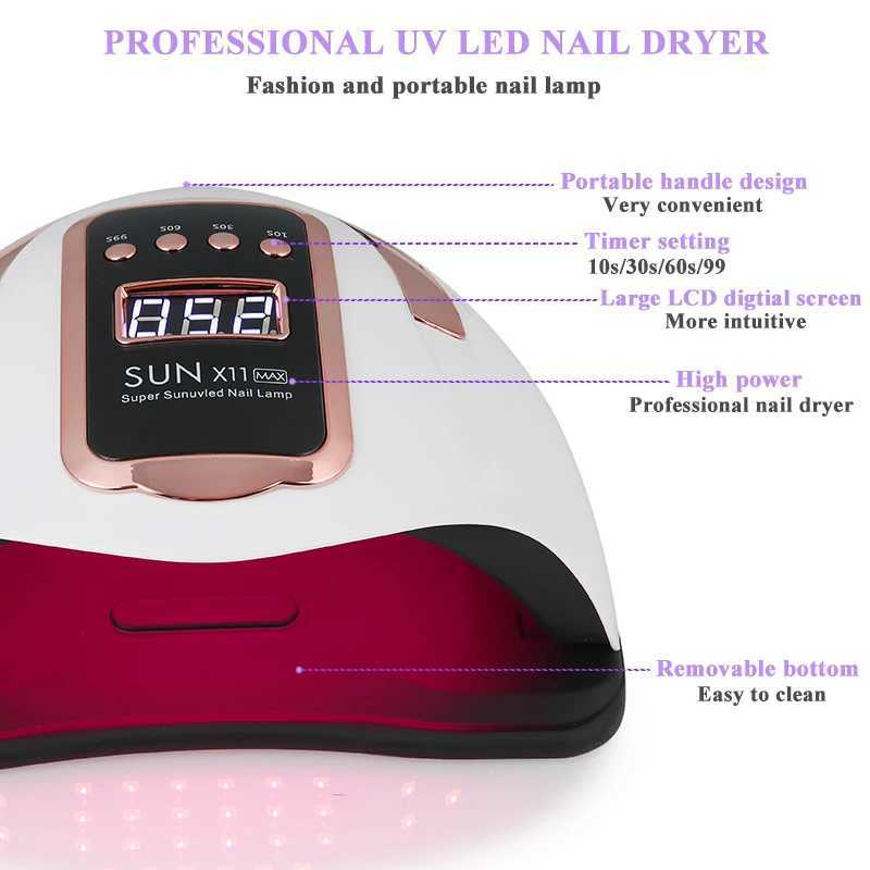 SUN X11MAX 90LEDs UV LED Nail Lamp Nail Curing Gel Polish Lamps For Home Salon Powerful LED Drying Lamps Professional Nail DryerT251216