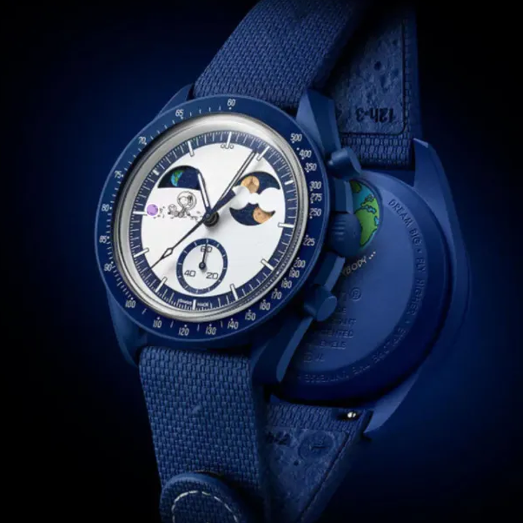 Moon Mens Watches High Quality Full Function Chronograph Designer Mission To Mercury 42mm Nylon Watches Quartz Clock Relogio Masculino EARTH PHASE watch