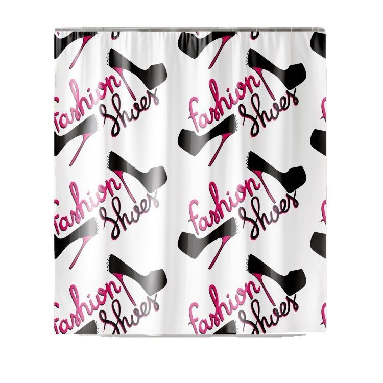 YL-37978 Simple 3D Digital Printing Four-Piece Waterproof and Mildew-Proof Shower Curtain Set for Bathroom Dry and Wet Separation