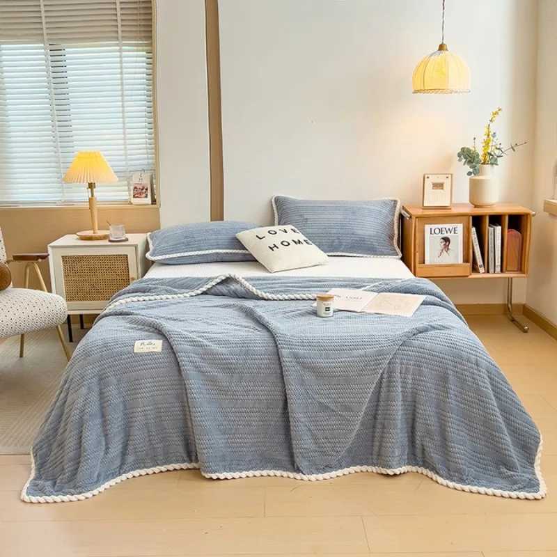 Solid Luxury Throw Blanket for Sofa Winter Blanket King Size Home Warm Plaid Comforter Bedspread Bedding Sheet H251216 - view 5