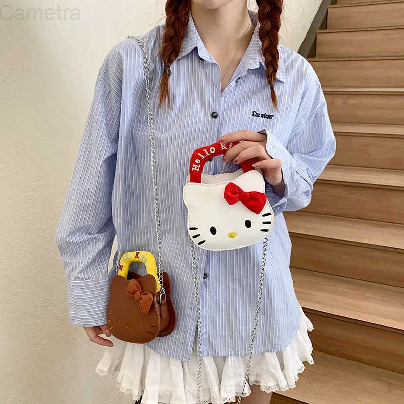 Sanrio Hello Kitty Shoulder Bag Kawaii Anime Large Capacity Versatile Kt Women Crossbody Handbag Storage Bag Cute Girl Gift Wholesale H251216