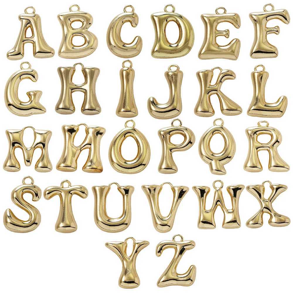 18K Plating Jewelry A-Z English Bubble Letter Glaze Pendant Necklace M251216