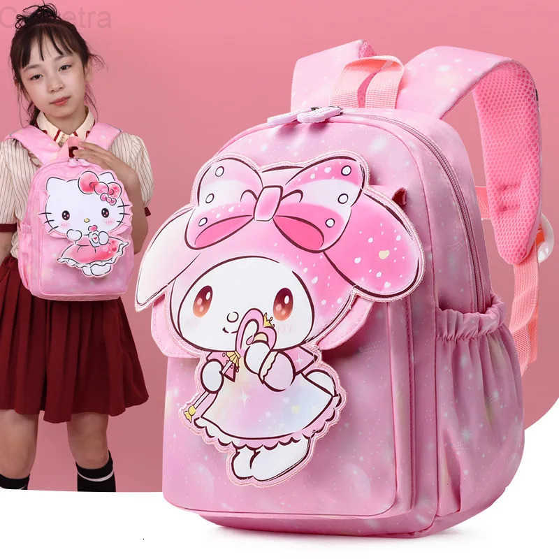 Sanrio Anime Cartoon Children Cute Kuromi Hellokitty Kindergarten Exquisite Backpack Female Lighten The Burden Spinal Protection H251216