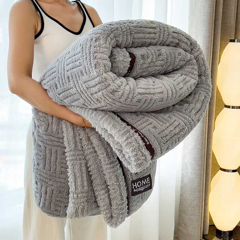 Thick Warm Winter Blanket A Grade Velvet Furry Plush Coral Fleece Flannel Soft Bedspread for Bed Sofa Single Double Couple Size H251216 - view 7