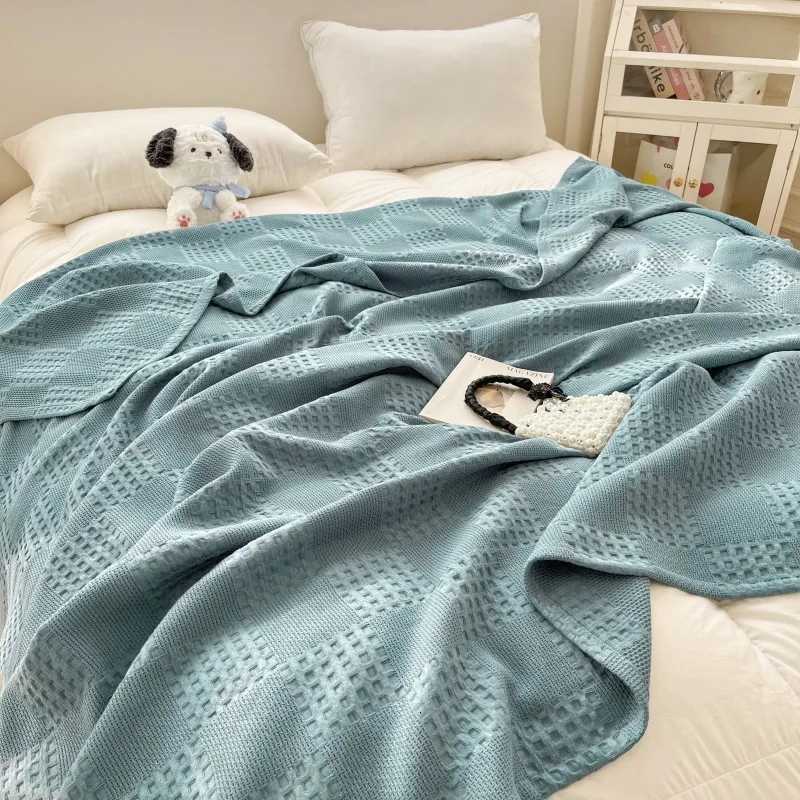 100 Cotton Throw Blanket Soft Breathable Waffle Blanket for Twin Queen King Bed Decorative Plaid Sofa Blankets Fall Blankets H251216 - view 7