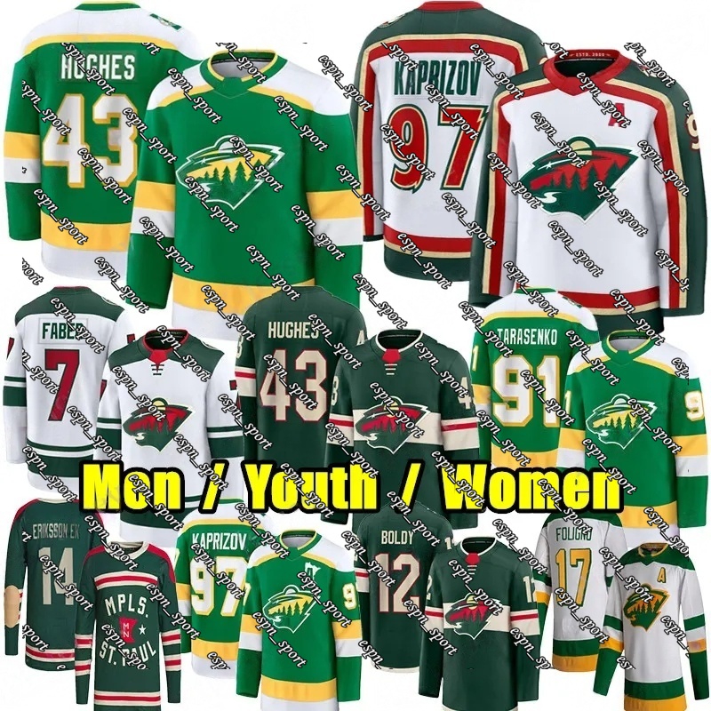 97 Kirill Kaprizov Quin Hughes wilds hockey jersey 36 Mats Zuccarello minnesota 12 Matt Boldy 14 Joel Eriksson Ek Ryan Hartman Brock Faber Marc-Andre Fleury
