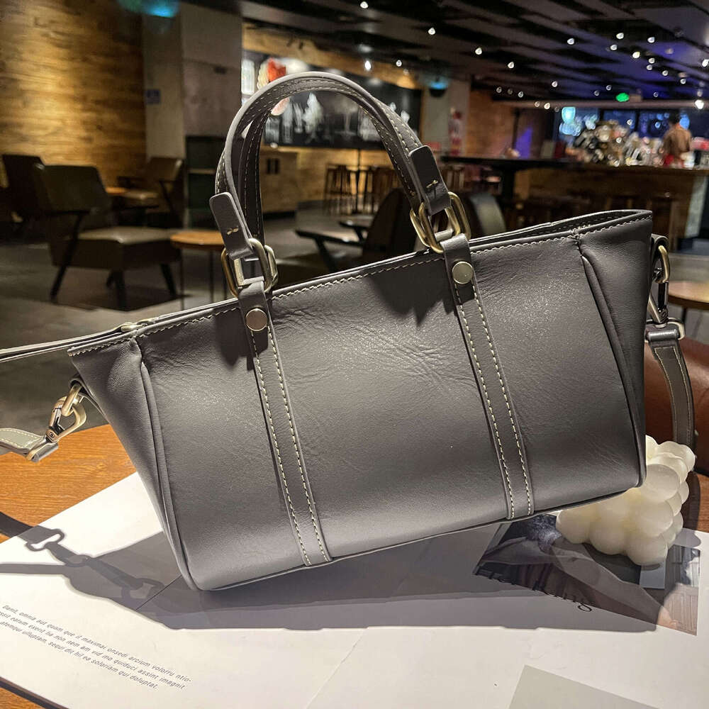 Luxury bag designer bag niche handbag Hobo retro top cowhide women's S genuine tanned handbag crossbody bag tree cream soft leather