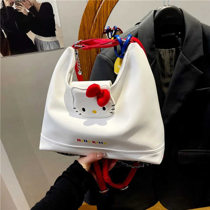 Sanrio Hello Kitty New Womens Backpack Multifunctional Cartoon Womens Shoulder Bag Large Capacity Fashion Trend Tote Bag Gift H251216