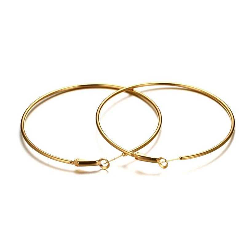 Stainless Steel Big Circle Hoop Huggie Earrings For Women 40mm/50mm/60mm/70mm G251216