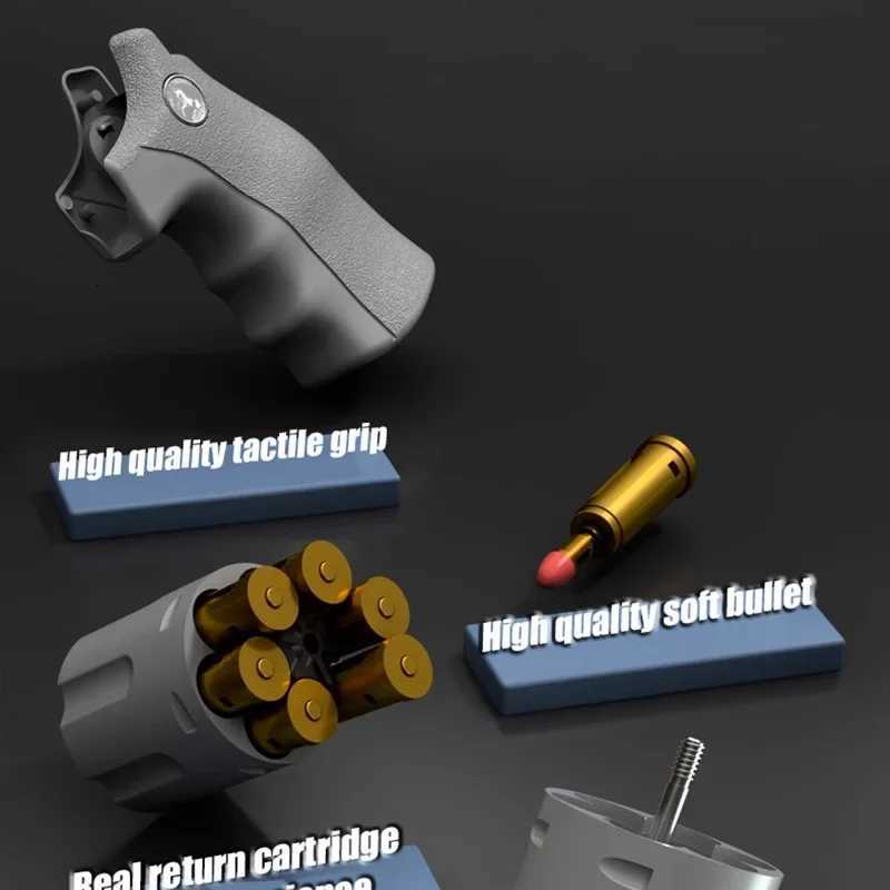 Revolver Soft Bullet Toy Gun Mechanical Repeating 357 Pistol Shell Throwing ZP5 Boy Non Injury Fighting Weapon Toy Gift X251216