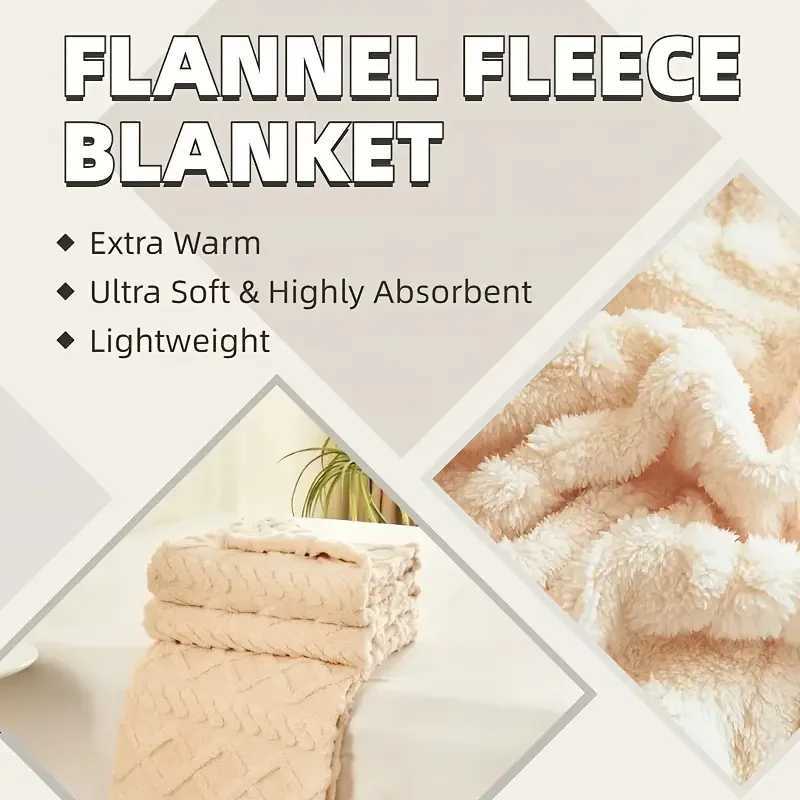 ltra-Soft 3D Plush 1pc Luxurious Fleece Blanket - Dense Weave for Exceptional Warmth Cozy Flannel Throw H251216 - view 7