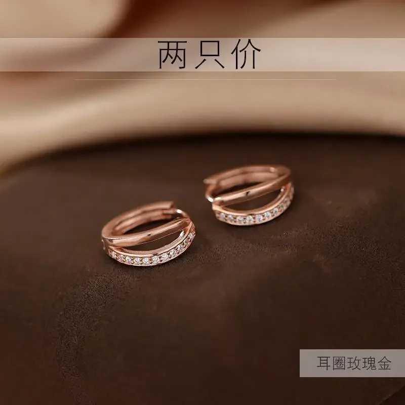 925 Sterling Silver hoop Earrings Temperament Simple Inlaid Zircon for Women Wedding Jewelry Accessories G251216