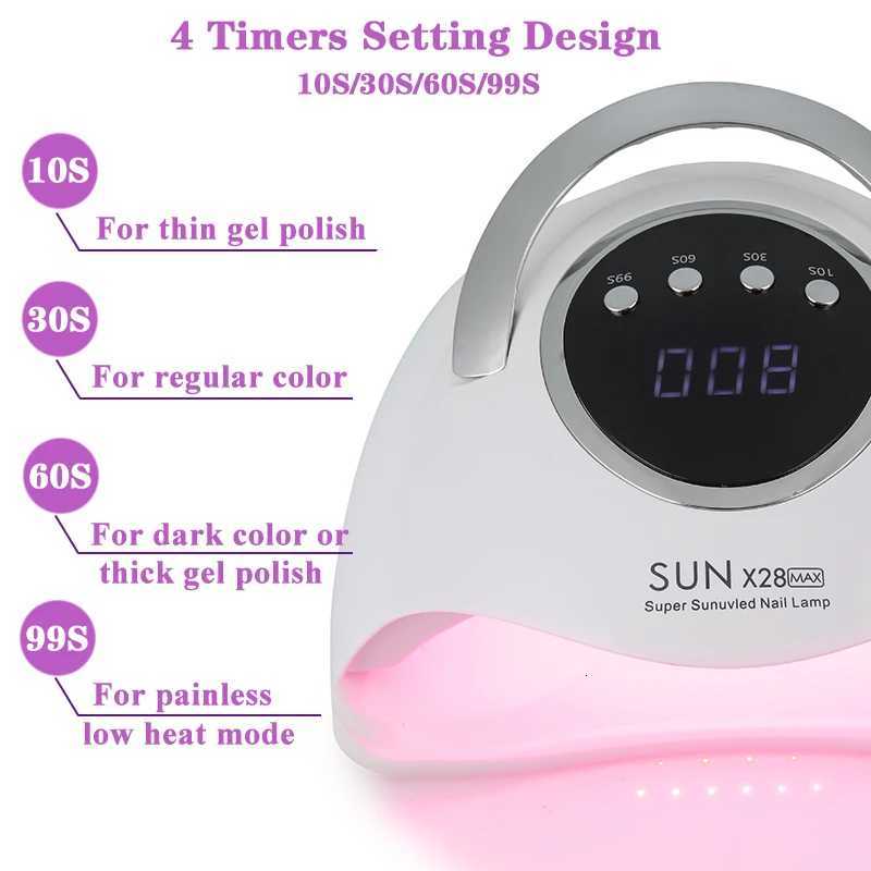 SUN X28MAX 90LED UV Lamp for Nails Gel Polish Drying With LED Display Auto Sensor Professional Manicure Lamp Dryer Home Use ToolT251216