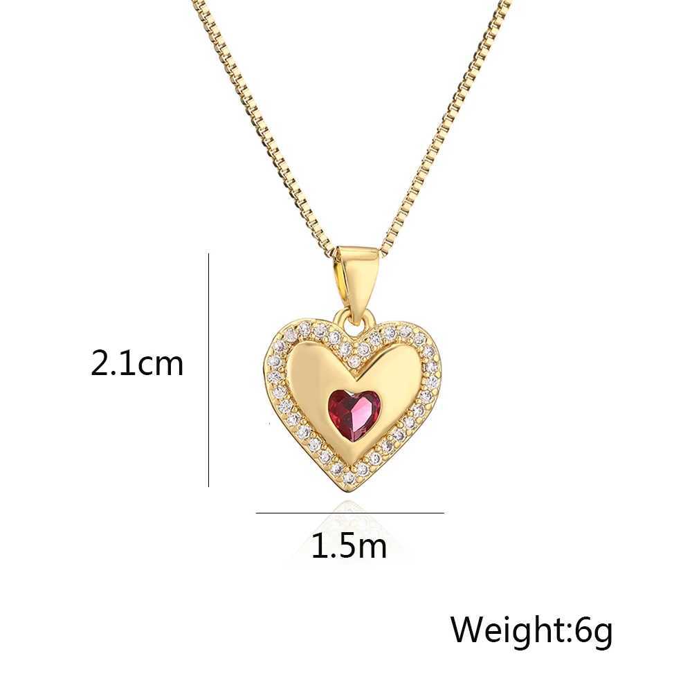 Light Luxury Heart Shaped Pendant Necklaces For Women GirlsHigh Quality Cubic Zirconia AccessoriesParty Wedding Jewelry M251216