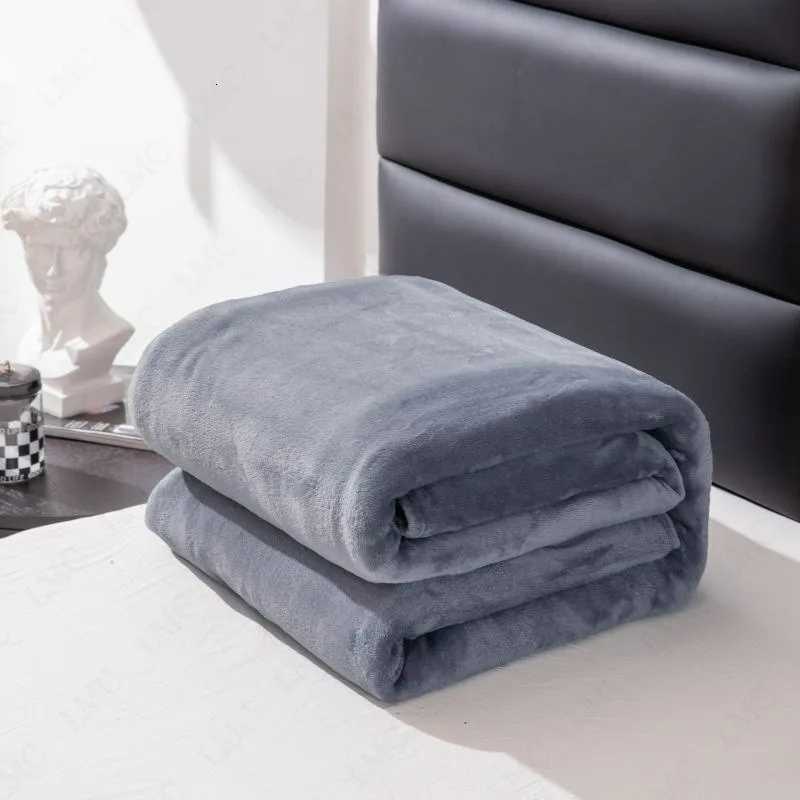 Flannel Blanket Solid Color Plain Winter Blanket Single/Queen/King Warm Nap Blanket Multi-functional Plush Thickened Blankets H251216 - view 6