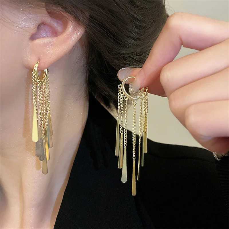 925 Sterling Silver Long Tassel Earrings Luxury Ear Hoop for Women Fine Jewelry Wedding Party Gifts Cute Accessories G251216
