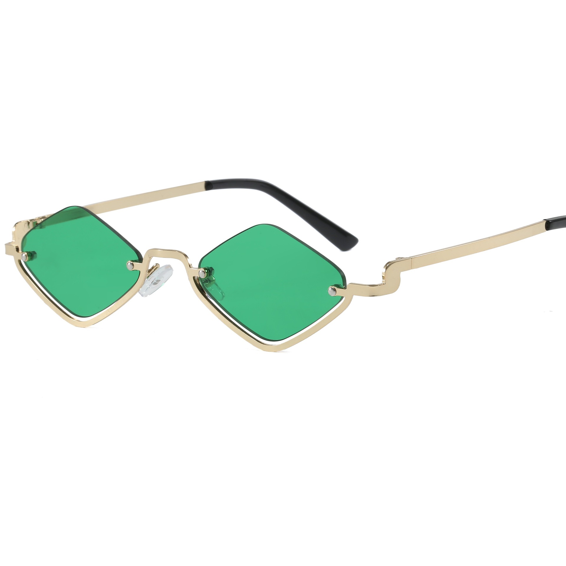 Sunglasses Designer Luxury sun glases for women Elegant Rhombus shaped Semi rimmed eyeglasses men Driving eyewear vacation Protection sunglass