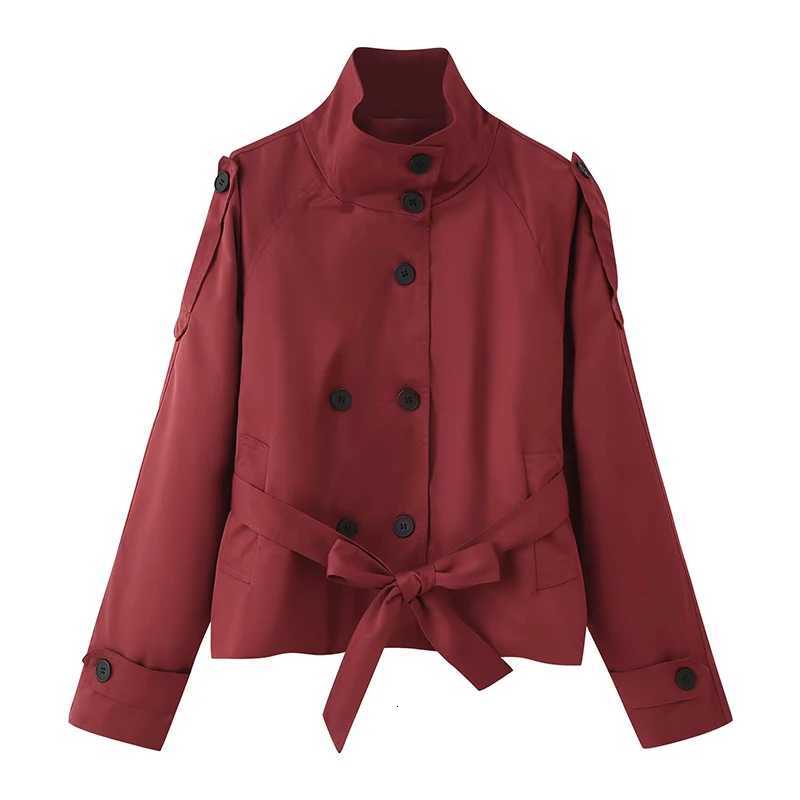 Willshela Women Fashion With Belt Double Breasted Trench Jacket Vintage High Neck Long Sleeve Female Chic Lady Coat OutfitsT251216