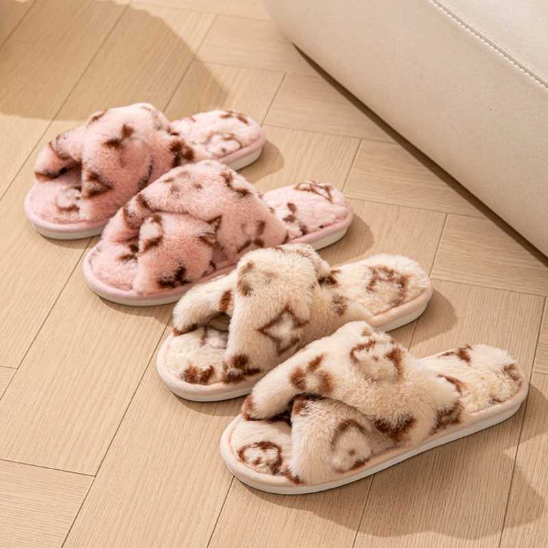 Fluffy Womens Slippers Home Autumn Winter Luxury Designer Woman Shoes Flat Trend Indoor Fuzzy Fur Slides Plush Elegant Footwear Z251216