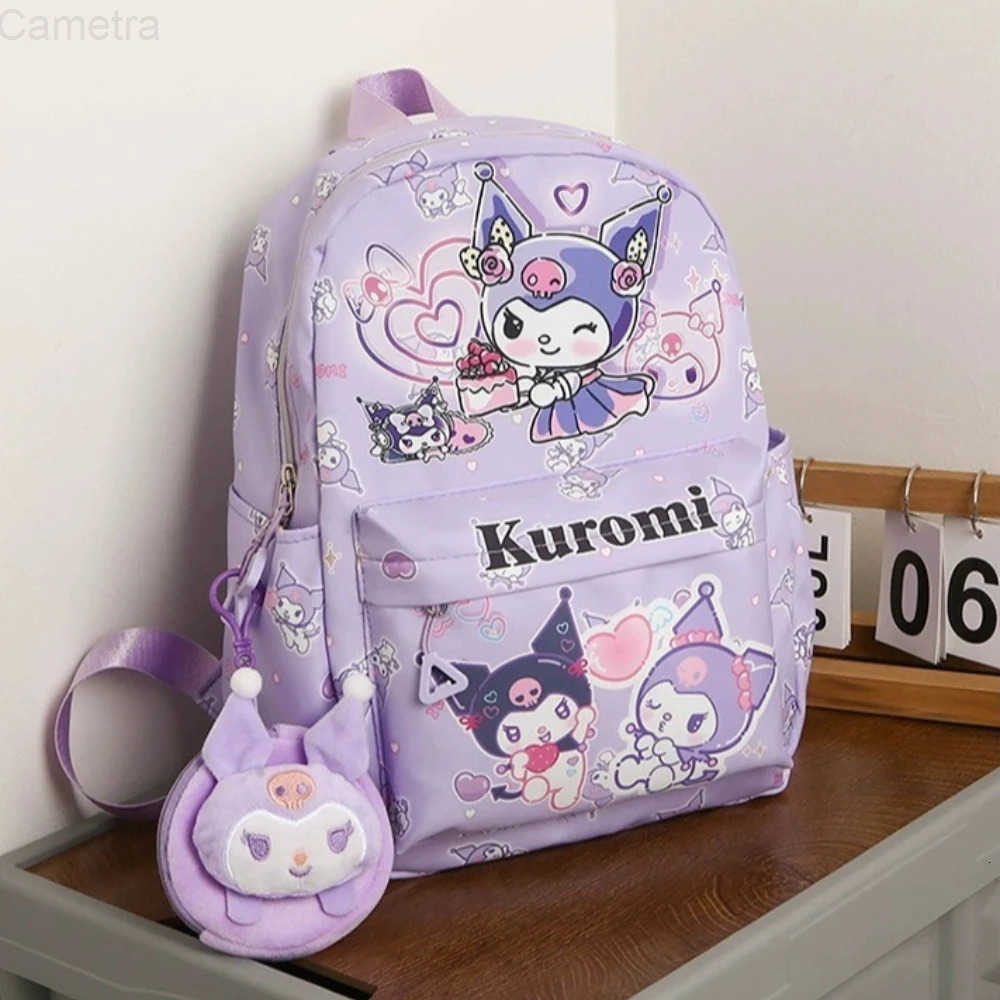 Sanrio Hello Kitty Kuromi My Melody Cute Cartoon Kids Backpack Kindergarten Primary Students Double Shoulder Bag Gifts for Girls H251216