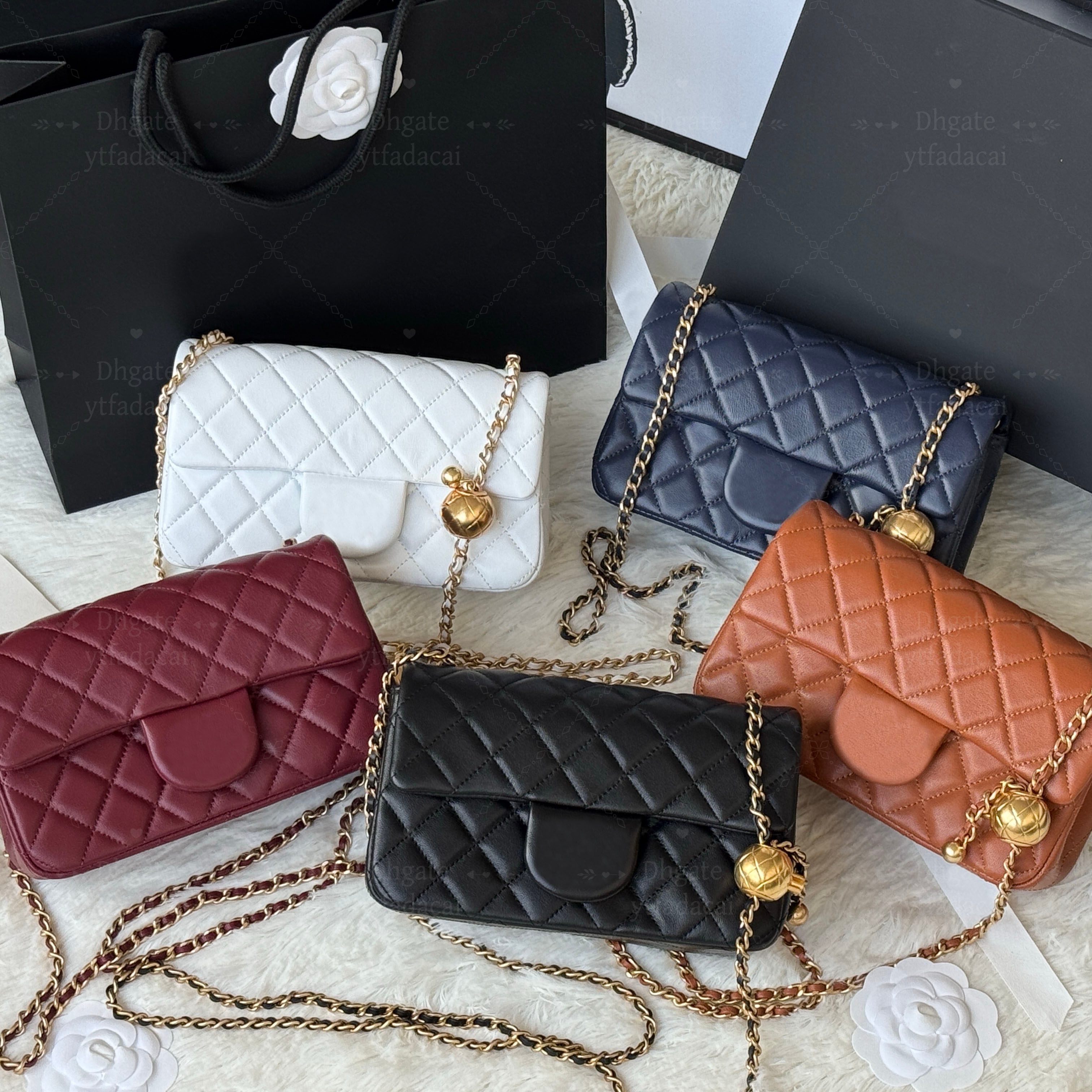 10A designer luxury handbag 20cm shoulder bag women's crossbody bag small golden pendant wallet with box C112