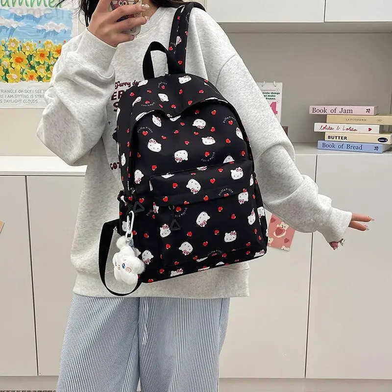 Sanrio Hello Kitty Backpack Children Schoolbag Student High-Capacity Zipper Bag Kawaii Cartoon Fashion New Style School Supplies H251216