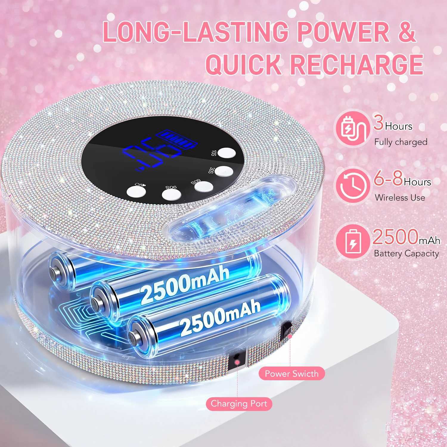 DianaBeauty UV LED Nail Lamp Rechargeable Cordless Nail Dryer with 4 Timing Modes HD Display UV Lamp for Nails Manicure ToolsT251216