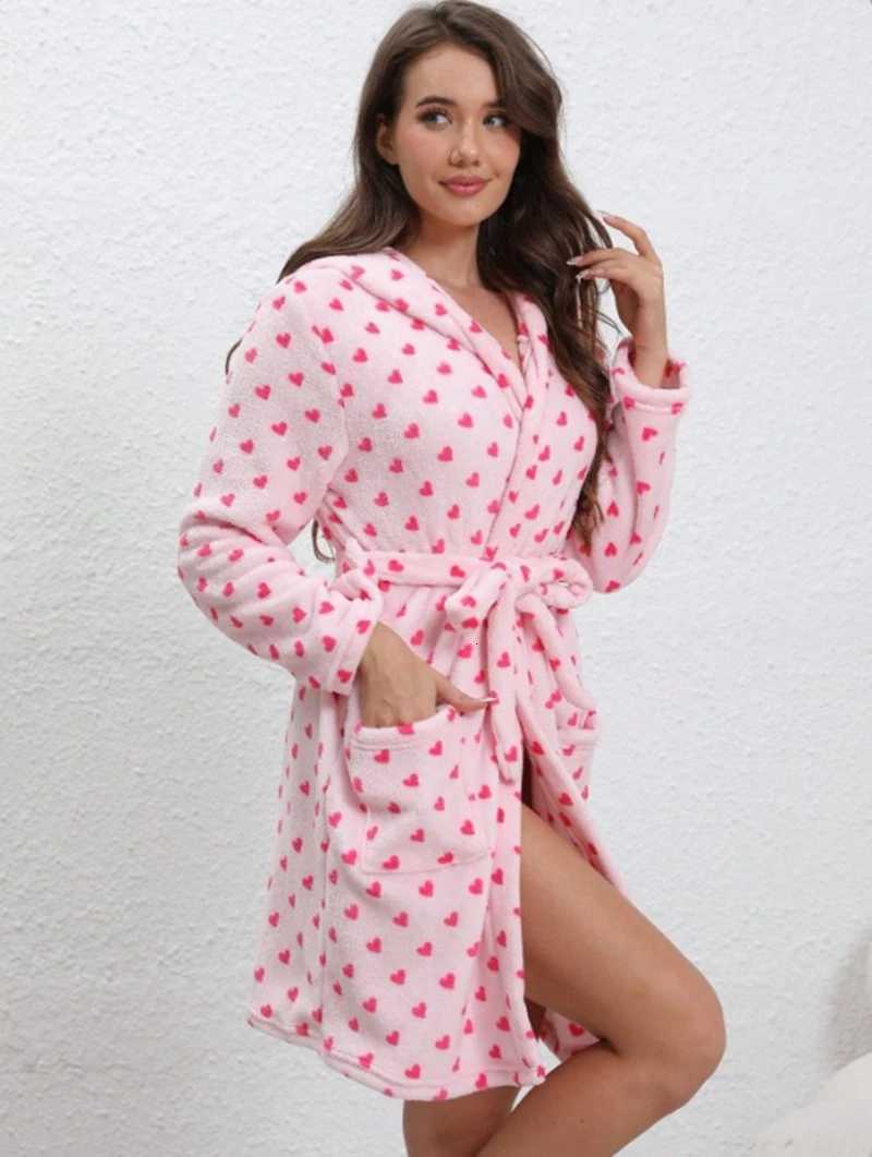 Cute Milk Cow Print Flannel Bathrobe For Women Long-Sleeve V-Neck Front-Belt Robe Soft Breathable Fit Sleeping And Lounging Pjs C251216