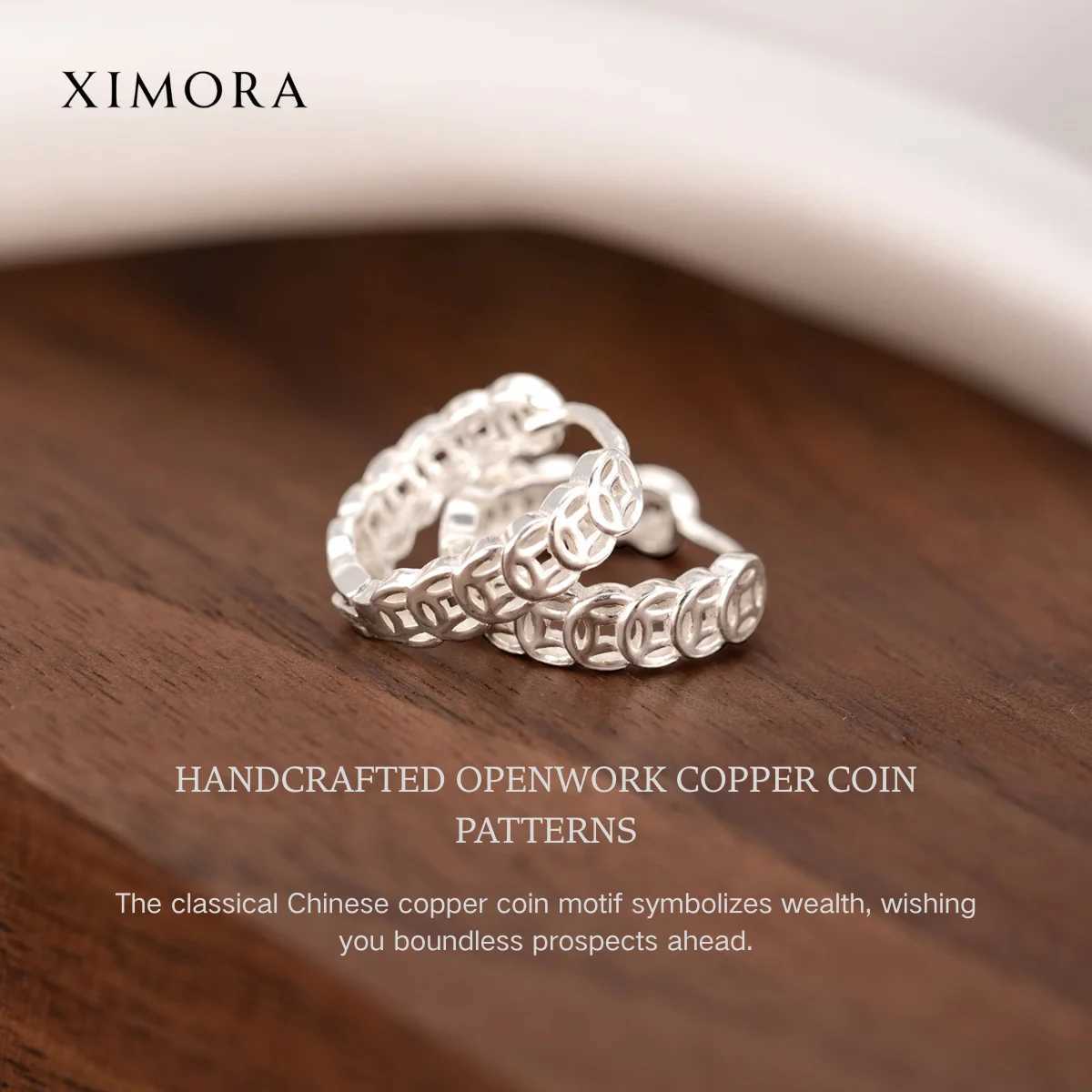 S925 Sterling Silver Fortune Coin Stud Earrings for Women Minimalist Fashionable Chinese Style LuxuriousMoney-Attracting Earring G251216