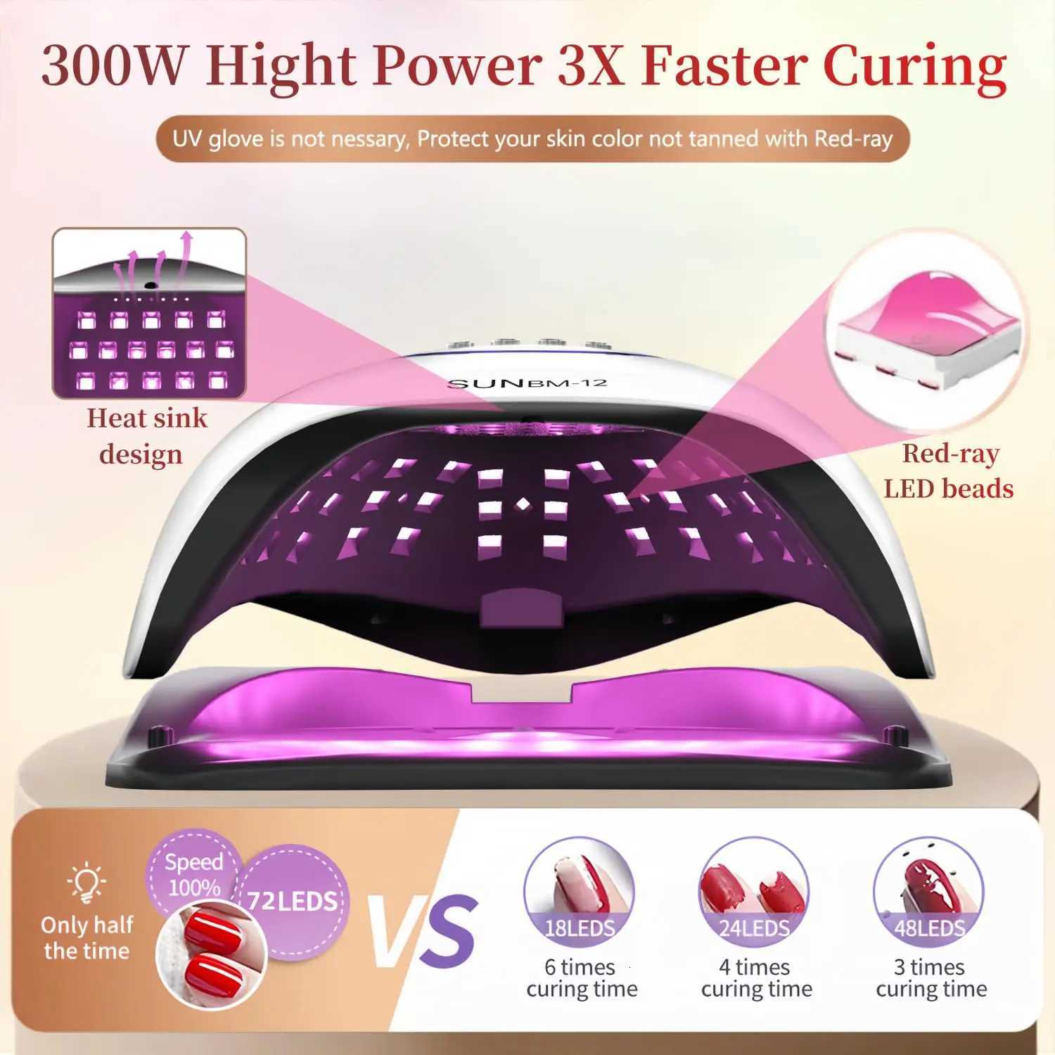 UV LED Nail Lamp Professional Light Dryer for Nails Fast Curing Lamps 72 LEDs Auto Sensor Gel Polish Drying LightsT251216