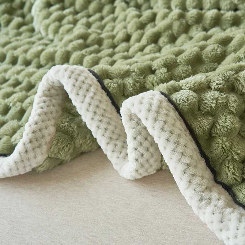 Warm Coral Fleece Blanket Double-Sided Thick Plush for Autumn Winter Bed Sofa Soft Flannel Cozy Pink Grey Green Turtle Design H251216 - view 7