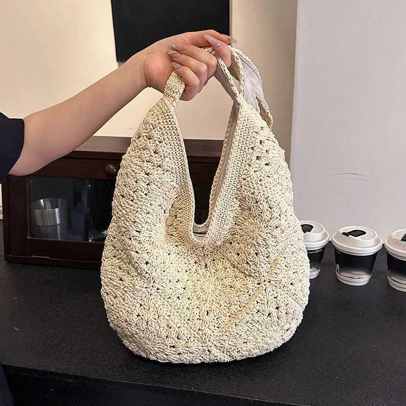 Women Fashion Woven Handbag Large Capacity Straw Woven Tote Shoulder Bag All-matched Top-Handle Bag M251216