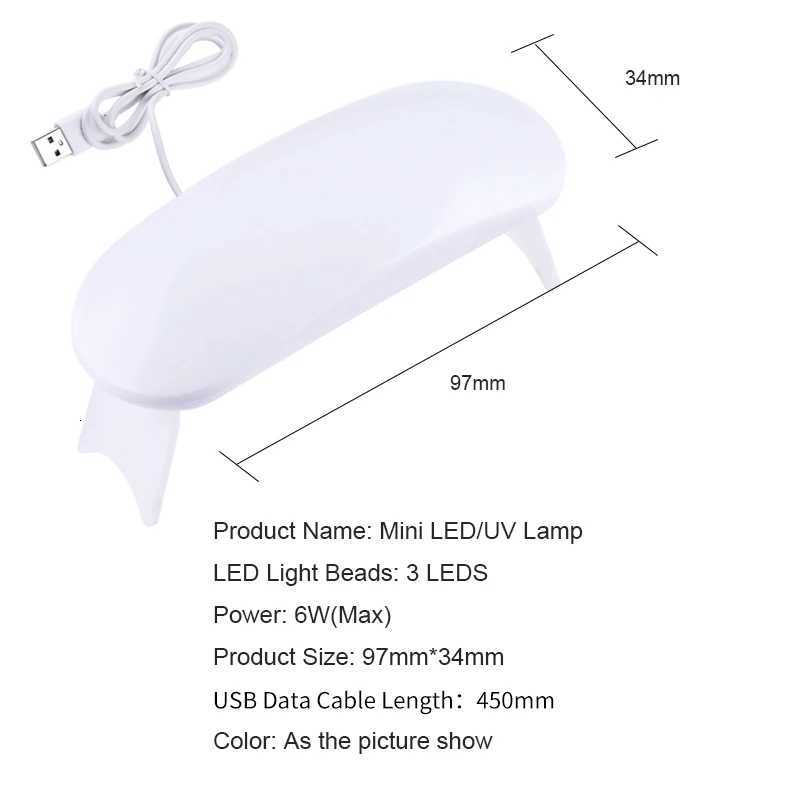 Portable Nail Dryer Lamp UV LED Nail Light For Curing All Gel Polish USB Rechargeable Quick Dry Manicure Machine Nail Art ToolsT251216