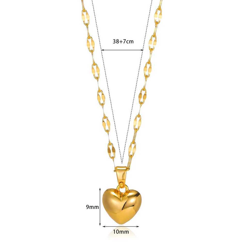 StainlESS Steel Heart ShAPe Necklace For Women New TrenDY Lip Chain Simple Pendant Necklace Jewelry Gift M251216